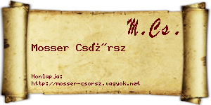 Mosser Csörsz névjegykártya